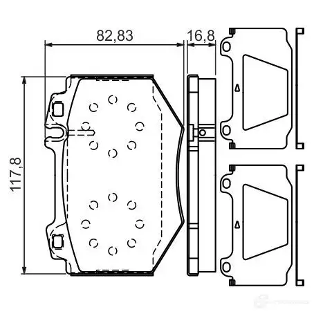 Тормозные колодки, комплект BOSCH 7887D985 24140 0986494352 342339