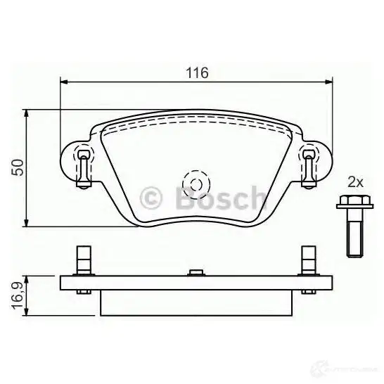 Тормозные колодки, комплект BOSCH 336360 40 118 0986424671 BP387 изображение 3