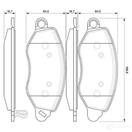 Тормозные колодки, комплект BOSCH 23 840 0986424657 336346 90R 01029/504 изображение 0