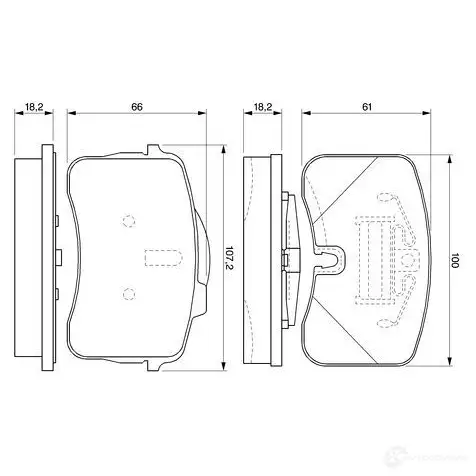 Тормозные колодки, комплект BOSCH 0986424191 73446D46;7346D467 336108 21 306