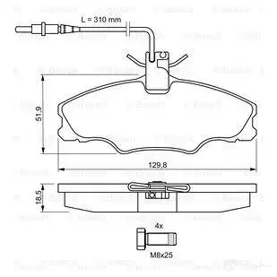 Тормозные колодки, комплект BOSCH 336123 0986424227 21 724 7356D475 изображение 4