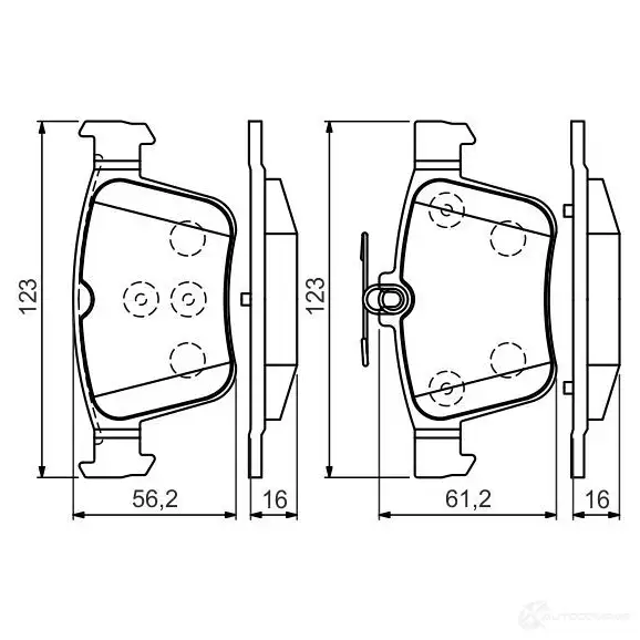 Тормозные колодки, комплект BOSCH 0986494658 342543 25009 BP1503 изображение 7