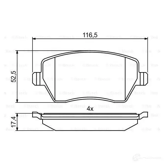 Тормозные колодки, комплект BOSCH 23973 BP2030 1193484294 0986494856 изображение 0