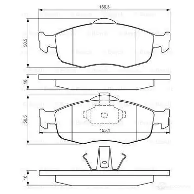 Тормозные колодки, комплект BOSCH 0986460969 337738 7528D648 21394 изображение 4