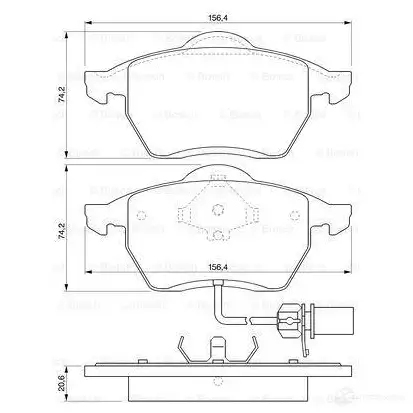 Тормозные колодки, комплект BOSCH 90R-010221/010 0986494035 342047 21 849 изображение 4