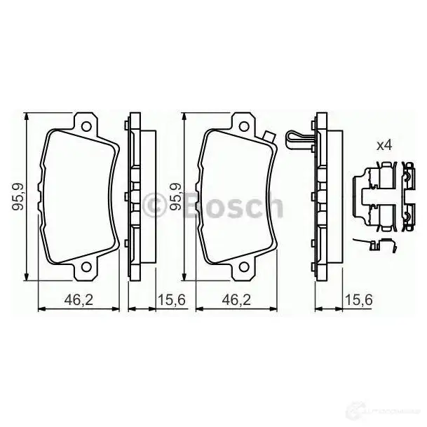 Тормозные колодки, комплект BOSCH BP1121 1193483768 0986494642 24086 изображение 5