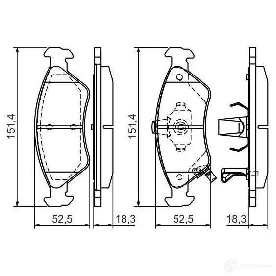 Тормозные колодки, комплект BOSCH BP436 336406 0986424725 23450