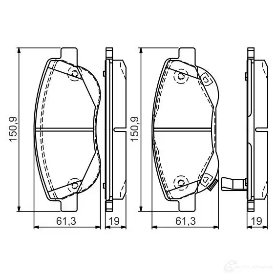 Тормозные колодки, комплект BOSCH 24946 E9 90R-01108/2693 1193496878 0986tb3150 изображение 0