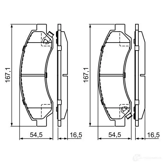 Тормозные колодки, комплект BOSCH 0986495391 BP1757 342872 24370