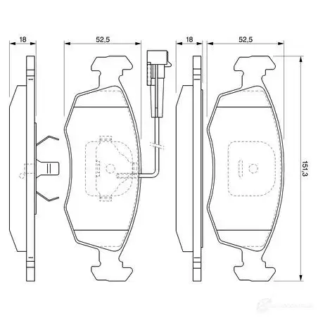 Тормозные колодки, комплект BOSCH 336253 7201D298 0986424515 20 908
