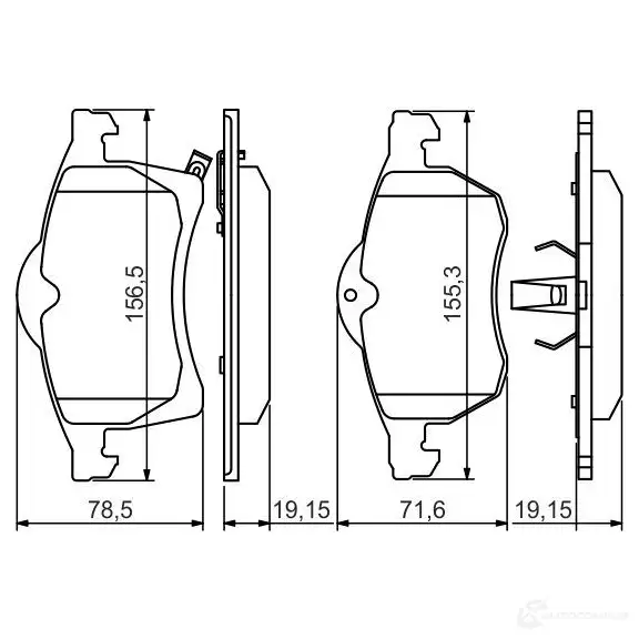 Тормозные колодки, комплект BOSCH 230 57 342475 0986494509 BP1430
