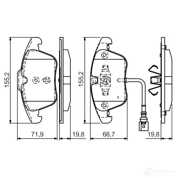 Тормозные колодки, комплект BOSCH 24332 E9 90R-01108/1434 6016590 0986tb3154 изображение 0