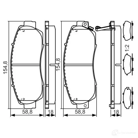 Тормозные колодки, комплект BOSCH 0986tb3218 6016746 E9 90R - 01108/1311 24342
