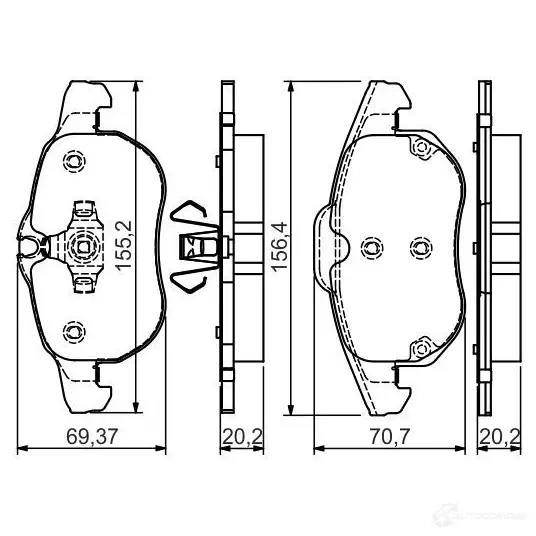 Тормозные колодки, комплект BOSCH BP393 342624 23402 0986495053