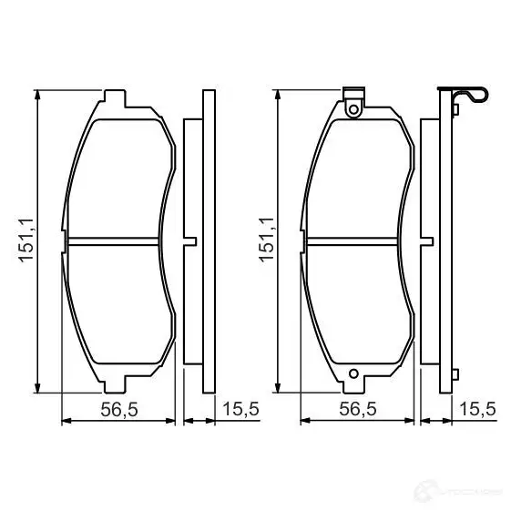 Тормозные колодки, комплект BOSCH 342349 0986494362 8334-D1214 23879