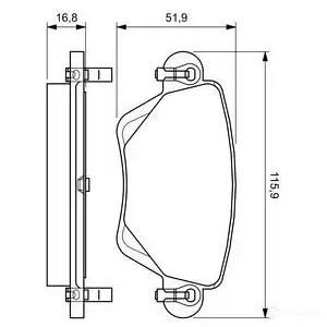 Тормозные колодки, комплект BOSCH 336367 23 557 0986424683 7790D911