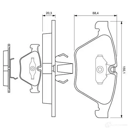 Тормозные колодки, комплект BOSCH 7799AD12; 7799D918 336340 0986424651 23 312 изображение 0