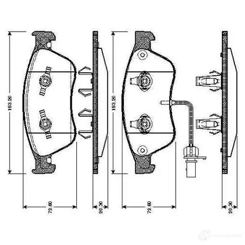 Тормозные колодки, комплект BOSCH 4047024115057 0986tb2868 Z8 1S53 6016372