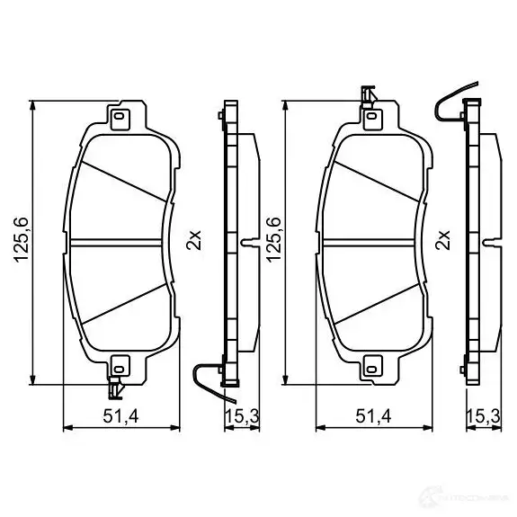 Тормозные колодки, комплект BOSCH BP2006 22235 1193484231 0986494832 изображение 4