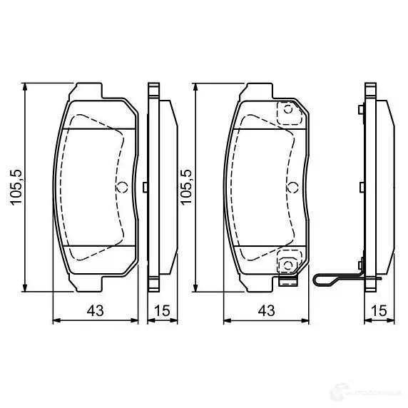 Тормозные колодки, комплект BOSCH 7912-D1008 0986494223 24039 342211 изображение 0