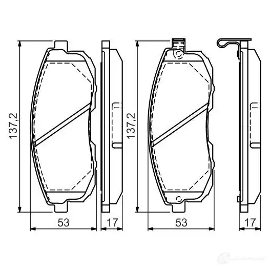 Тормозные колодки, комплект BOSCH 342510 0986494546 BP1467 21561 изображение 0