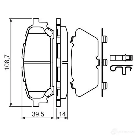 Тормозные колодки, комплект BOSCH 7905-D1004 24331 0986494232 342220