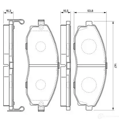 Тормозные колодки, комплект BOSCH BP386 0986424670 336359 23 536