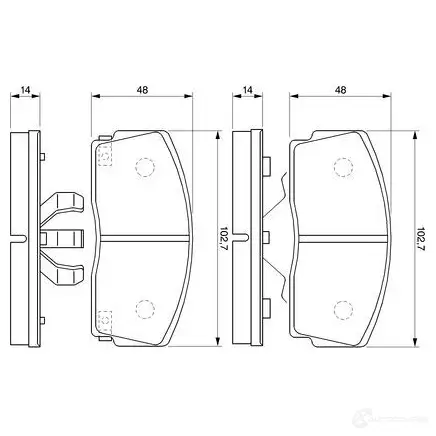 Тормозные колодки, комплект BOSCH 21 339 0986493390 342005 7336D456