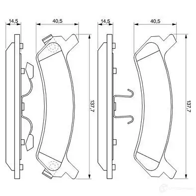 Тормозные колодки, комплект BOSCH 7419D538 336126 21 770 0986424231