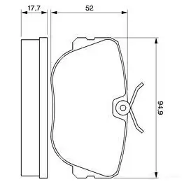 Тормозные колодки, комплект BOSCH 341986 7181D321; 7292D403; 7323D439 0986490680 21 068