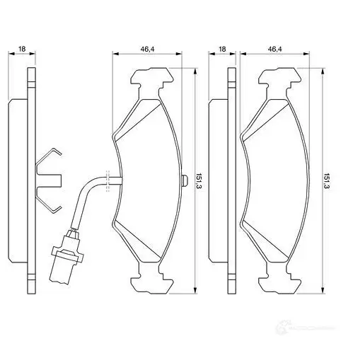 Тормозные колодки, комплект BOSCH 0986466403 BP685 20 783 337918