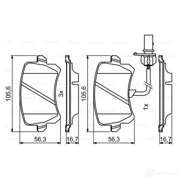 Тормозные колодки, комплект BOSCH 22186 BP1988 1193484180 0986494814 изображение 0