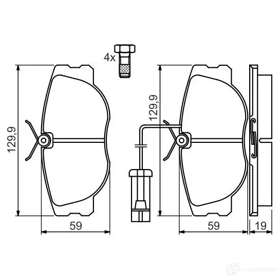 Тормозные колодки, комплект BOSCH 23168 BP512 0986460942 337713 изображение 0