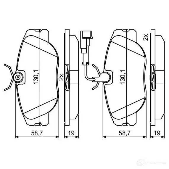 Тормозные колодки, комплект BOSCH 21147 BP2025 1193484279 0986494851 - Изображение 1