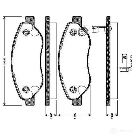 Тормозные колодки, комплект BOSCH 6016552 PR NHH 4047024651340 0986tb3055