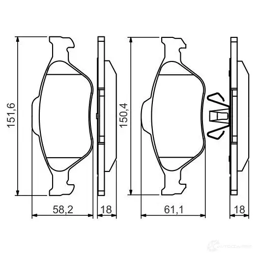 Тормозные колодки, комплект BOSCH 342477 23202 0986494511 BP1432 изображение 0