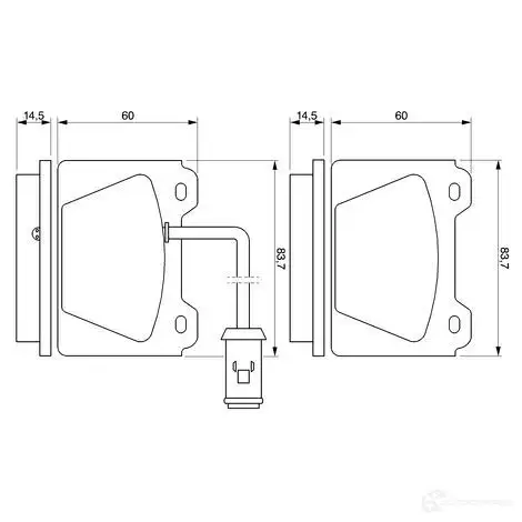 Тормозные колодки, комплект BOSCH 745D7 20 761 336070 0986424095