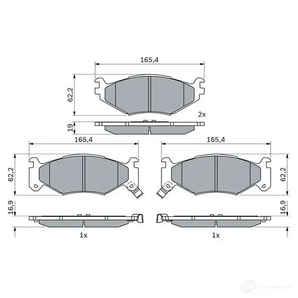 Тормозные колодки, комплект BOSCH 1437921855 VHWM 3 0986424892