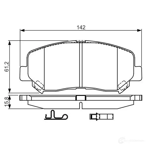 Тормозные колодки, комплект BOSCH 0986tb3222 1193497068 E9 90R - 02A0108/3455 25564 изображение 0