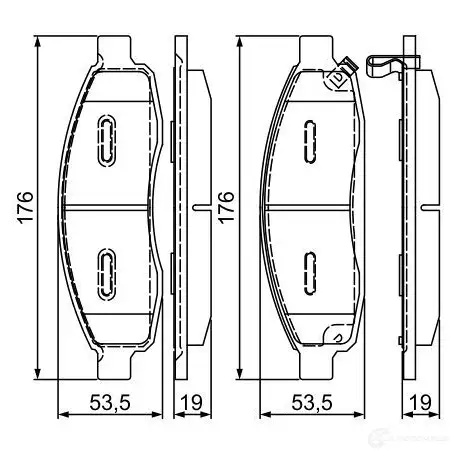 Тормозные колодки, комплект BOSCH 0986495366 24107 BP1716 342852