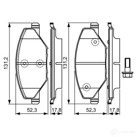 Тормозные колодки, комплект BOSCH E9 90R-02A0108/3589 0986tb3220 25681 6016992