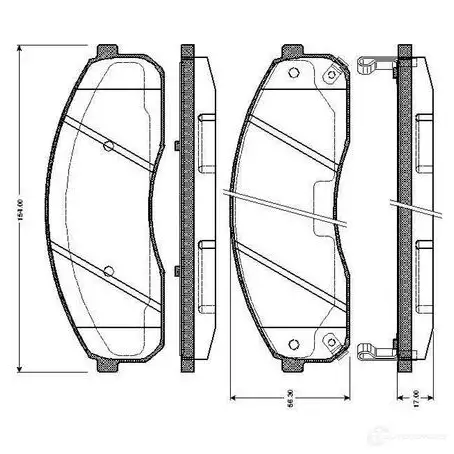 Тормозные колодки, комплект BOSCH N IQU4J 6014236 4047023036179 0986tb2394