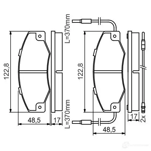 Тормозные колодки, комплект BOSCH 0986460953 7244D351 21087 337723