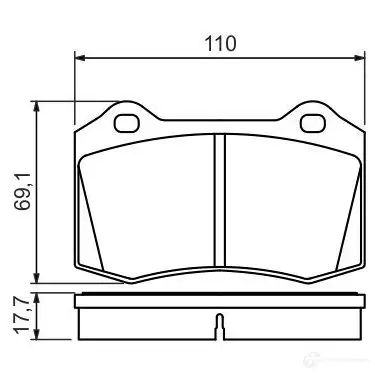 Тормозные колодки, комплект BOSCH BP1407 21381 342453 0986494486