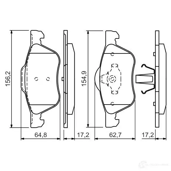 Тормозные колодки, комплект BOSCH BP1319 0986494396 23160 342380 изображение 3