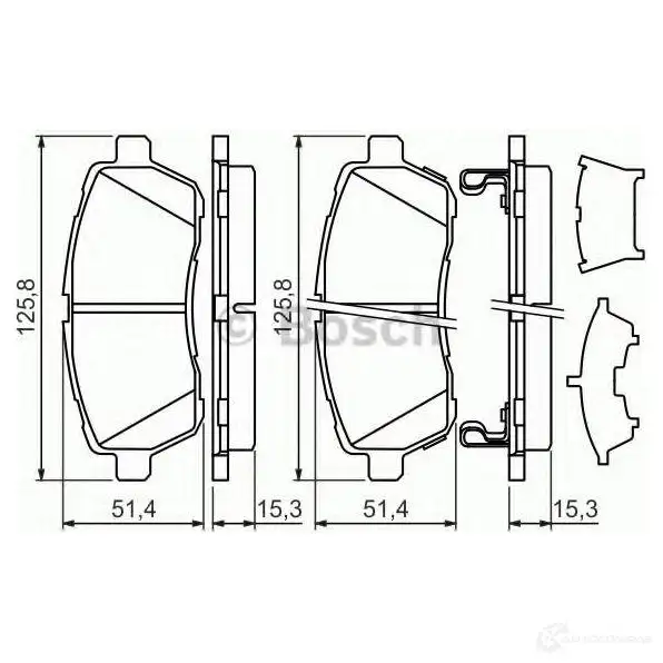 Тормозные колодки, комплект BOSCH 0986494321 342308 24675 BP1211 изображение 5