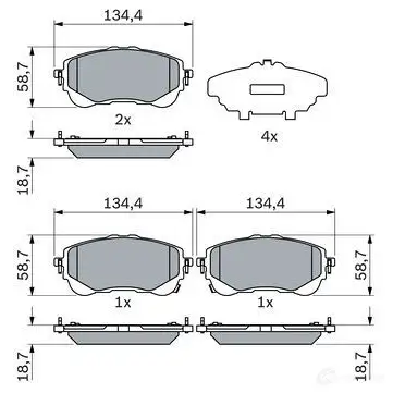 Тормозные колодки, комплект BOSCH 0986424898 FMPVF 1 1437314352