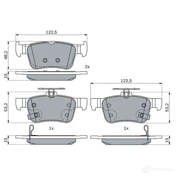 Тормозные колодки, комплект BOSCH 0986424879 1437243559 2P KYBZ изображение 0