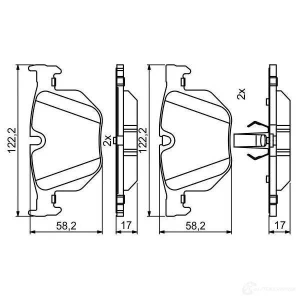 Тормозные колодки, комплект BOSCH 21282 1193484309 0986494862 BP2036 изображение 8