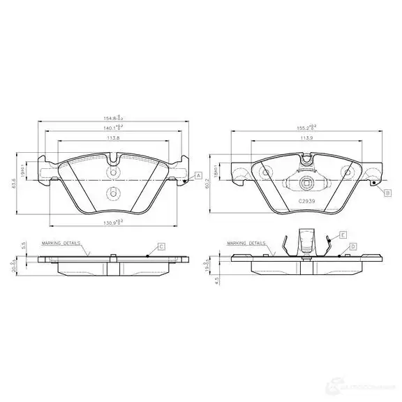 Тормозные колодки, комплект BOSCH 6016760 4047024835382 8 X8BC4 0986tb3138